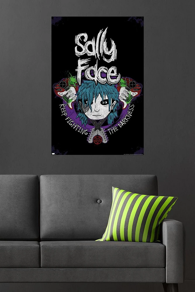 Sally Face - Crossed Guitars Wall Poster, 22.375" x 34"