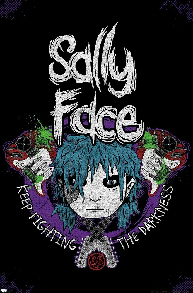 Sally Face - Crossed Guitars Wall Poster, 22.375" x 34"