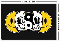 Yin Yang Smile Face Skull Wall Poster, 22.375" x 34"