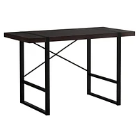 Monarch Specialties Computer Desk, Home Office, Laptop, 48"l, Work, Metal, Laminate, Brown, Black, Contemporary, Modern