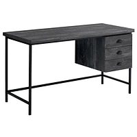 Monarch Specialties Computer Desk, Home Office, Laptop, Storage Drawers, 55"l, Work, Metal, Laminate, Black, Contemporary, Modern