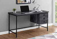 Monarch Specialties Computer Desk, Home Office, Laptop, Storage Drawers, 55"l, Work, Metal, Laminate, Black, Contemporary, Modern