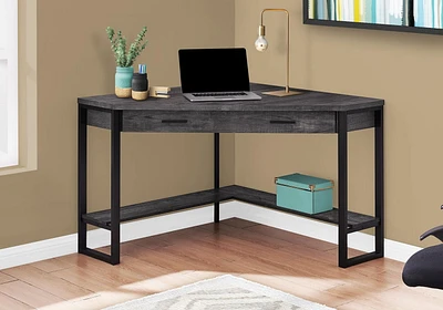 Monarch Specialties Computer Desk, Home Office, Corner, Storage Drawers, 42"l, Work, Laptop, Metal, Laminate, Black, Contemporary, Modern