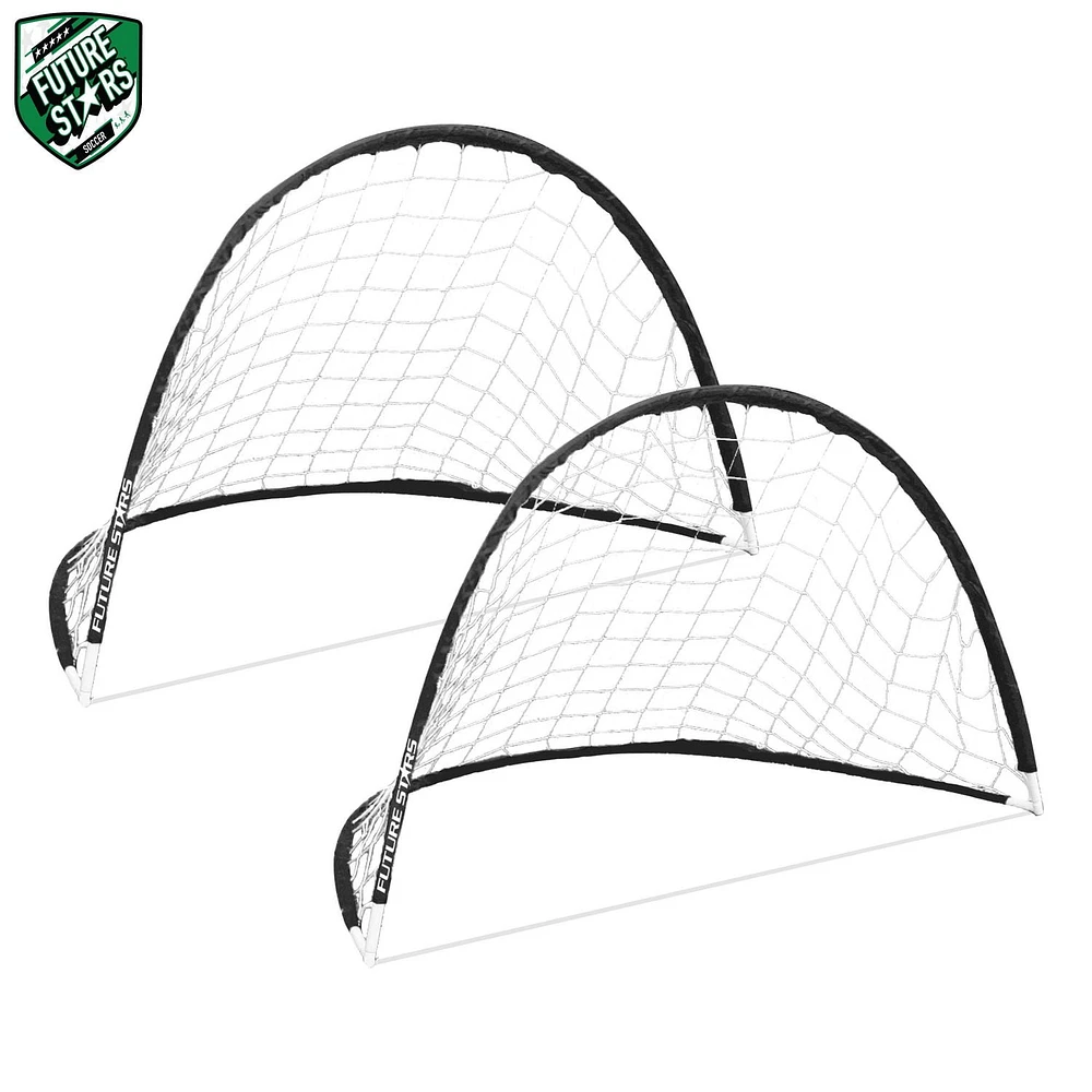 Future Stars Set of 2 5ft Portable Soccer Goals with Carrying bag and ground pegs, set up instantly for a complete soccer game!, Future Stars Set of 2 5ft Portable Soccer Goals