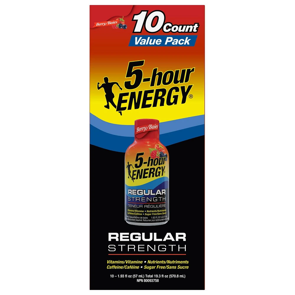 5 Hour Energy Regular Strength Berry, 10x57ml