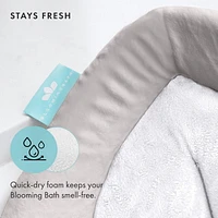 Blooming Bath Lotus Baby Bath Seat - Premium Baby Bathtub, Fits Most Sinks - Newborn to 6 Months - Baby Essentials - Baby Gifts - 33" - Grey/White/Yellow