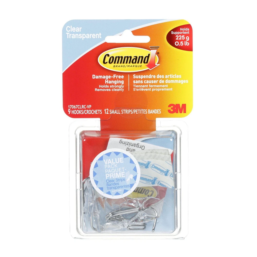 Command™ Small Wire Hooks Value Pack, 17067CLRC-VP, Clear, Crochet Command(MC) 17067CLRVP