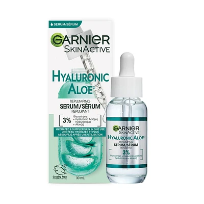 Garnier Hyaluronic Acid Face Serum With Aloe Vera, Replumping and Hydrating, 30 mL