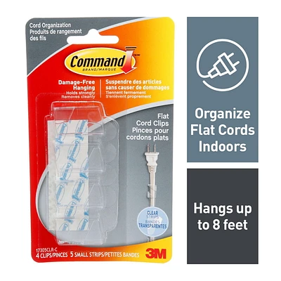 Command™ Clear Flat Cord Clips , 17305CLR-C