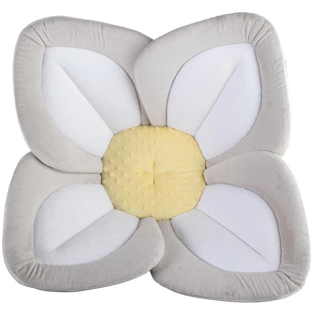 Blooming Bath Lotus Baby Bath Seat - Premium Baby Bathtub, Fits Most Sinks - Newborn to 6 Months - Baby Essentials - Baby Gifts - 33" - Grey/White/Yellow