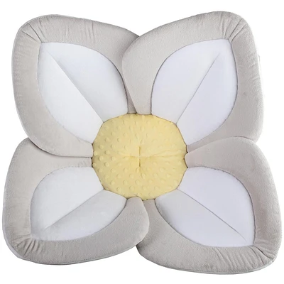 Blooming Bath Lotus Baby Bath Seat - Premium Baby Bathtub, Fits Most Sinks - Newborn to 6 Months - Baby Essentials - Baby Gifts - 33" - Grey/White/Yellow