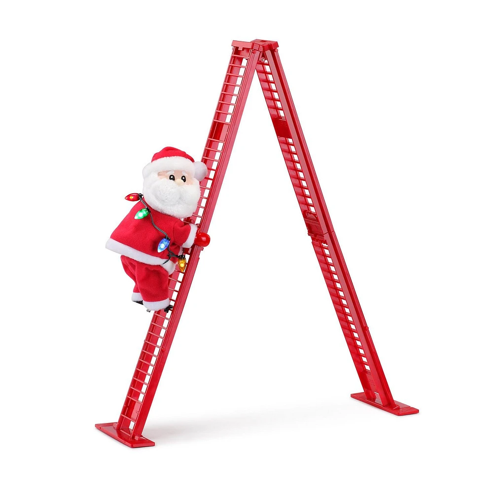 Mr. Christmas 17" Super Climbing Santa Animated Decoration, Red