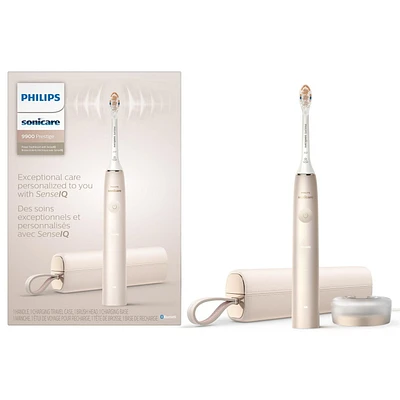 Philips Sonicare Prestige 9900 Rechargeable Toothbrush with SenseIQ (Champagne), HX9990/11