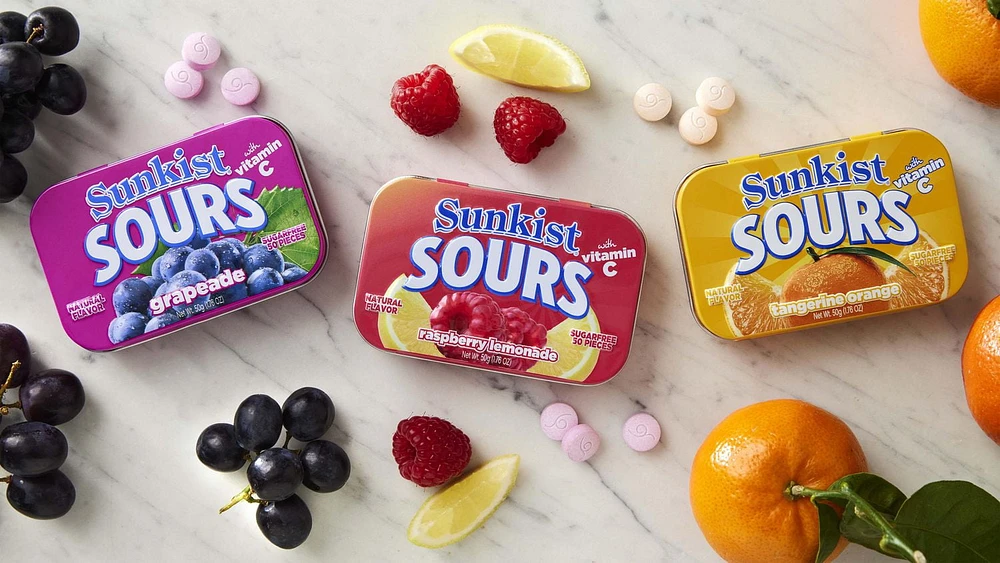 Sunkist Sours with Vitamin C - Grapeade, A Deliciously Fruity Source of Vitamin C