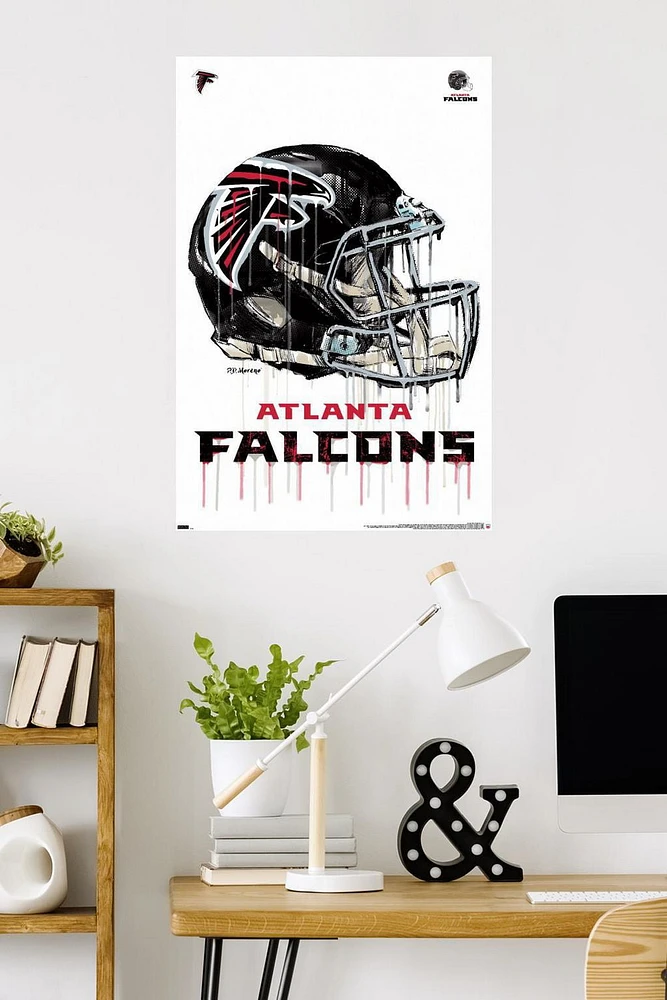 NFL Atlanta Falcons - Drip Helmet 20 Wall Poster, 22.375" x 34"