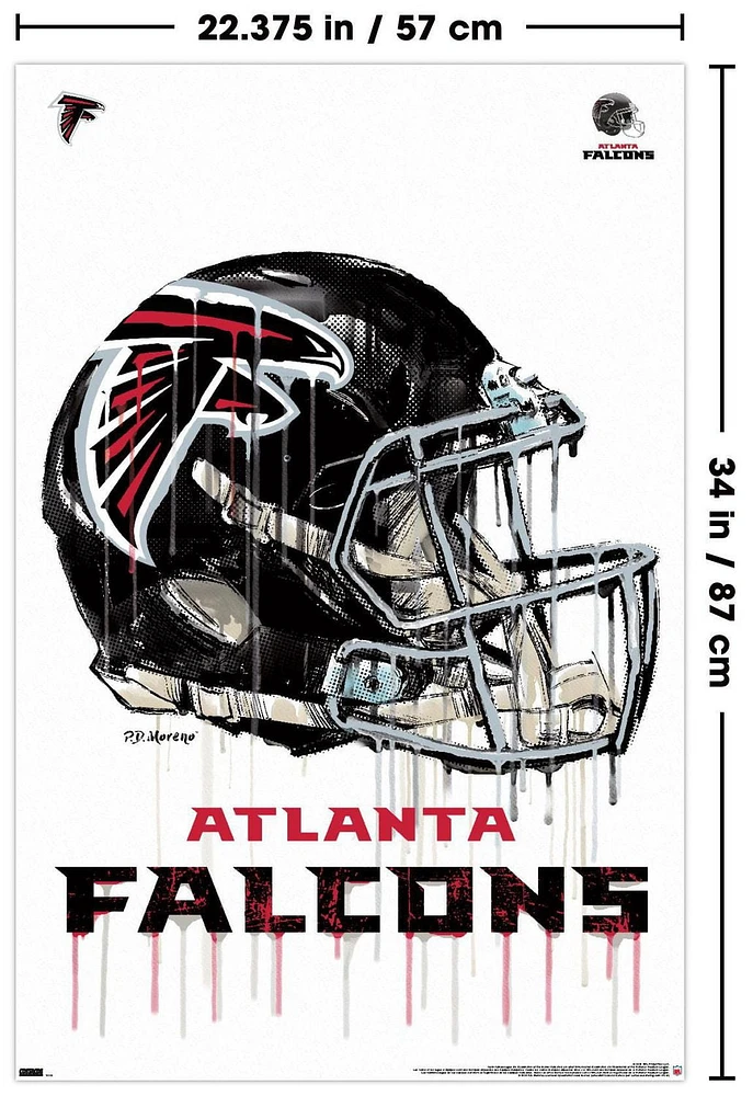 NFL Atlanta Falcons - Drip Helmet 20 Wall Poster, 22.375" x 34"