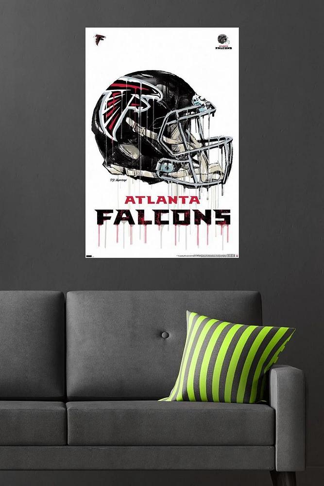 NFL Atlanta Falcons - Drip Helmet 20 Wall Poster, 22.375" x 34"