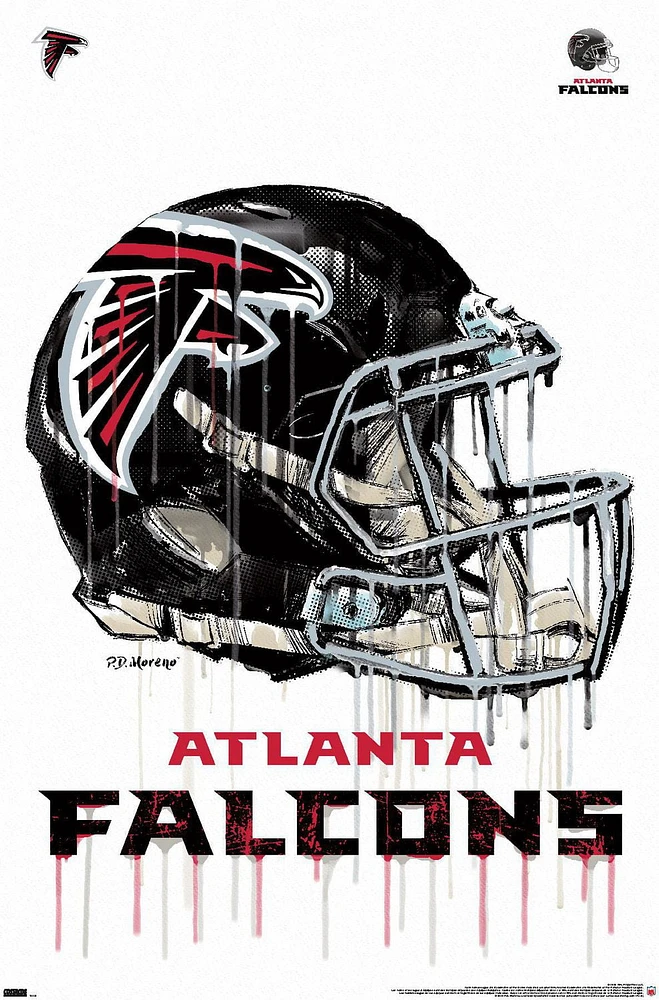 NFL Atlanta Falcons - Drip Helmet 20 Wall Poster, 22.375" x 34"