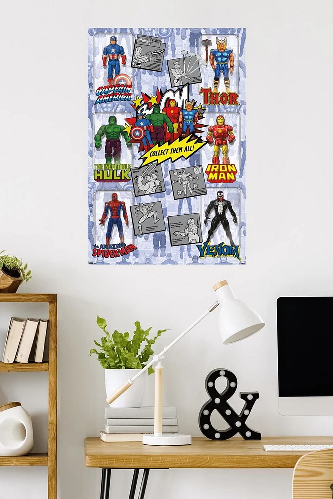 Marvel Comics Action Figures Wall Poster, 22.375" x 34"