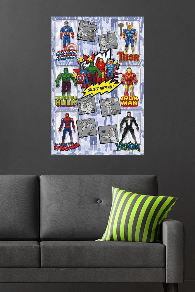 Marvel Comics Action Figures Wall Poster, 22.375" x 34"