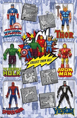 Marvel Comics Action Figures Wall Poster, 22.375" x 34"