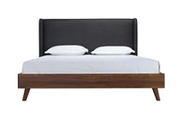 Topline Home Furnishings King Platform Bed with Upholstered Headboard