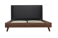 Topline Home Furnishings King Platform Bed with Upholstered Headboard