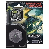 Dungeons & Dragons Honor Among Thieves D&D Dicelings Black Dragon Rakor Collectible D&D Monster Dice Converting Giant d20 Action Figures Role Playing Dice