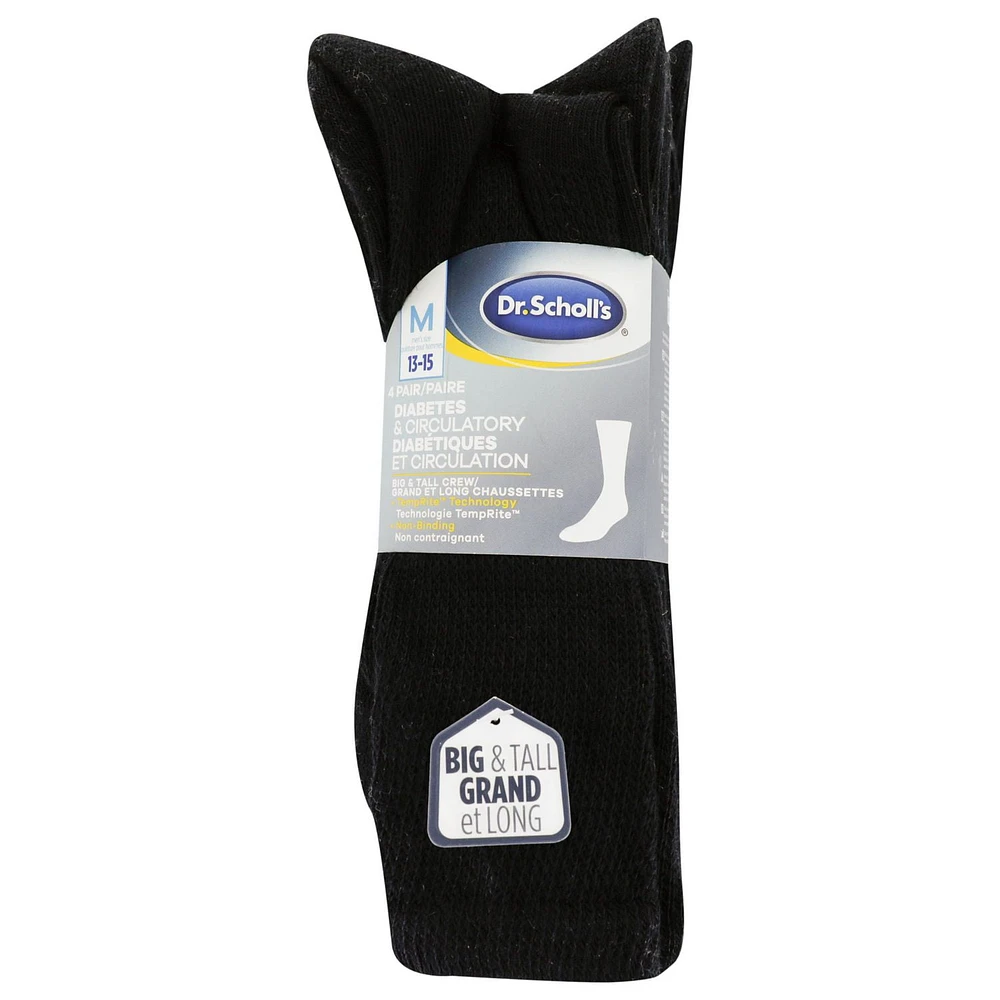 Dr. Scholl's Diabetiques & Circulation Chaussettes 4 Paires Diabetiques & Circulatoires