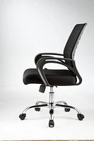 American Imaginations 21.7-in. W 38.2-in. H Traditional Stainless Steel-Plastic-Nylon Office Chair In Black AI-28704