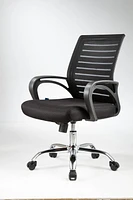 American Imaginations 21.7-in. W 38.2-in. H Traditional Stainless Steel-Plastic-Nylon Office Chair In Black AI-28704