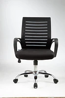 American Imaginations 21.7-in. W 38.2-in. H Traditional Stainless Steel-Plastic-Nylon Office Chair In Black AI-28704