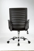 American Imaginations 21.7-in. W 38.2-in. H Traditional Stainless Steel-Plastic-Nylon Office Chair In Black AI-28704