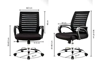 American Imaginations 21.7-in. W 38.2-in. H Traditional Stainless Steel-Plastic-Nylon Office Chair In Black AI-28704