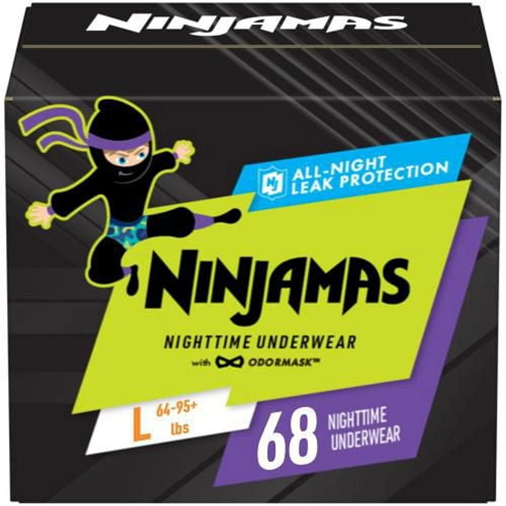 Sous-vêtements de nuit pour l’énurésie Ninjamas, taille P-G, garçons