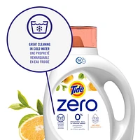 Tide Zero Liquid Laundry Detergent, Soft Citrus Scent, CleanScent Technology, 3.1L