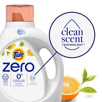 Tide Zero Liquid Laundry Detergent, Soft Citrus Scent, CleanScent Technology, 3.1L