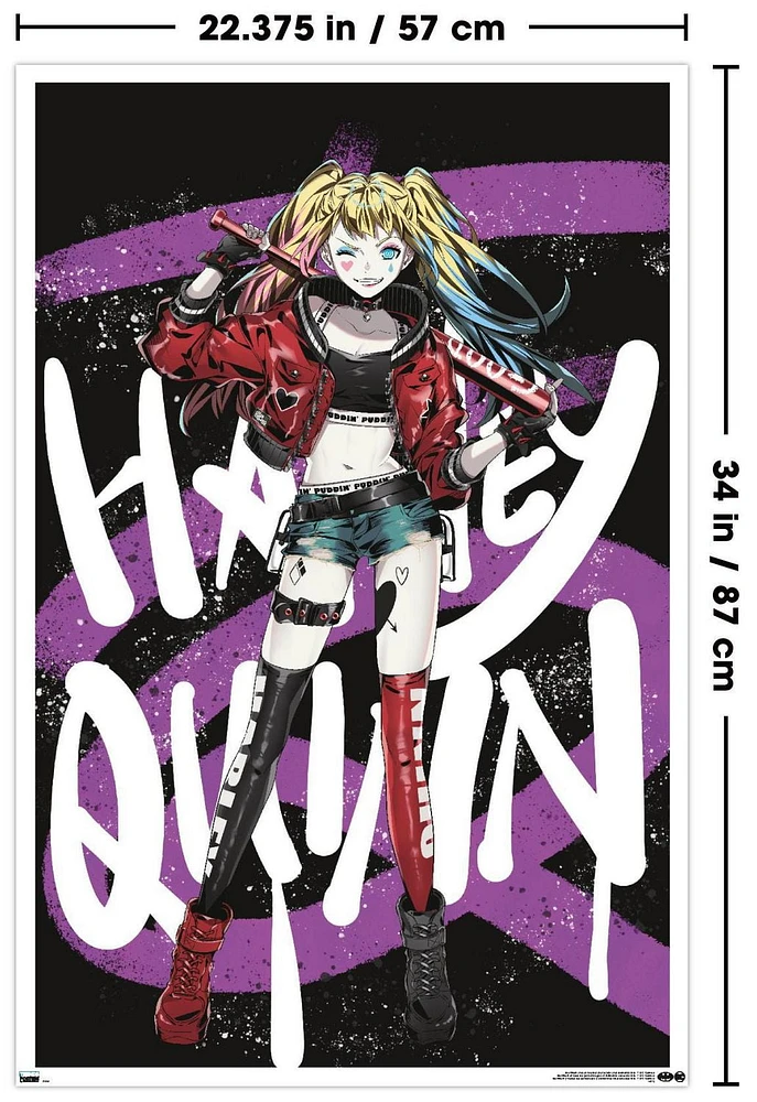 DC Comics Harley Quinn Anime - Bat Wall Poster, 22.375" x 34"