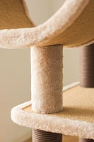 Catry Camel Large Carpeted Cat Tree with Scratchers & Toys