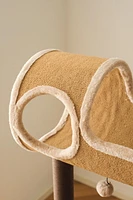 Catry Camel Large Carpeted Cat Tree with Scratchers & Toys