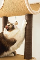 Catry Camel Large Carpeted Cat Tree with Scratchers & Toys