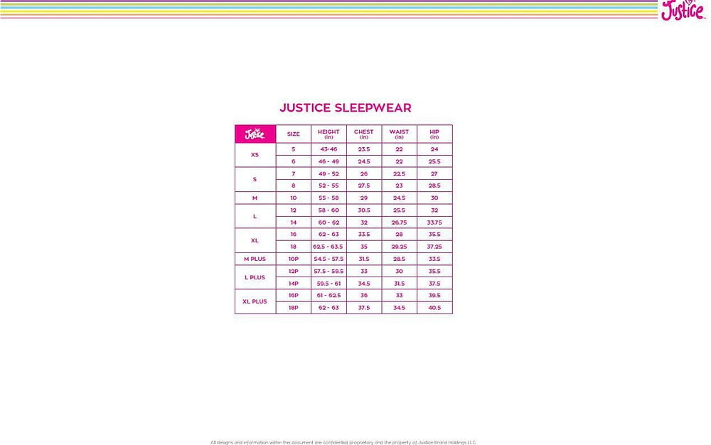 Justice Girls' Cuffed Pajamas 2-Piece Set