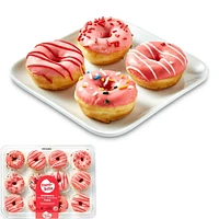 Two-Bite Strawberry Iced Donuts, 12 donuts, 227 g