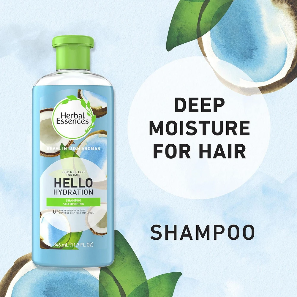 Shampooing et gel douche Herbal Essences Hello Hydration, hydratation pour les cheveux 346 mL