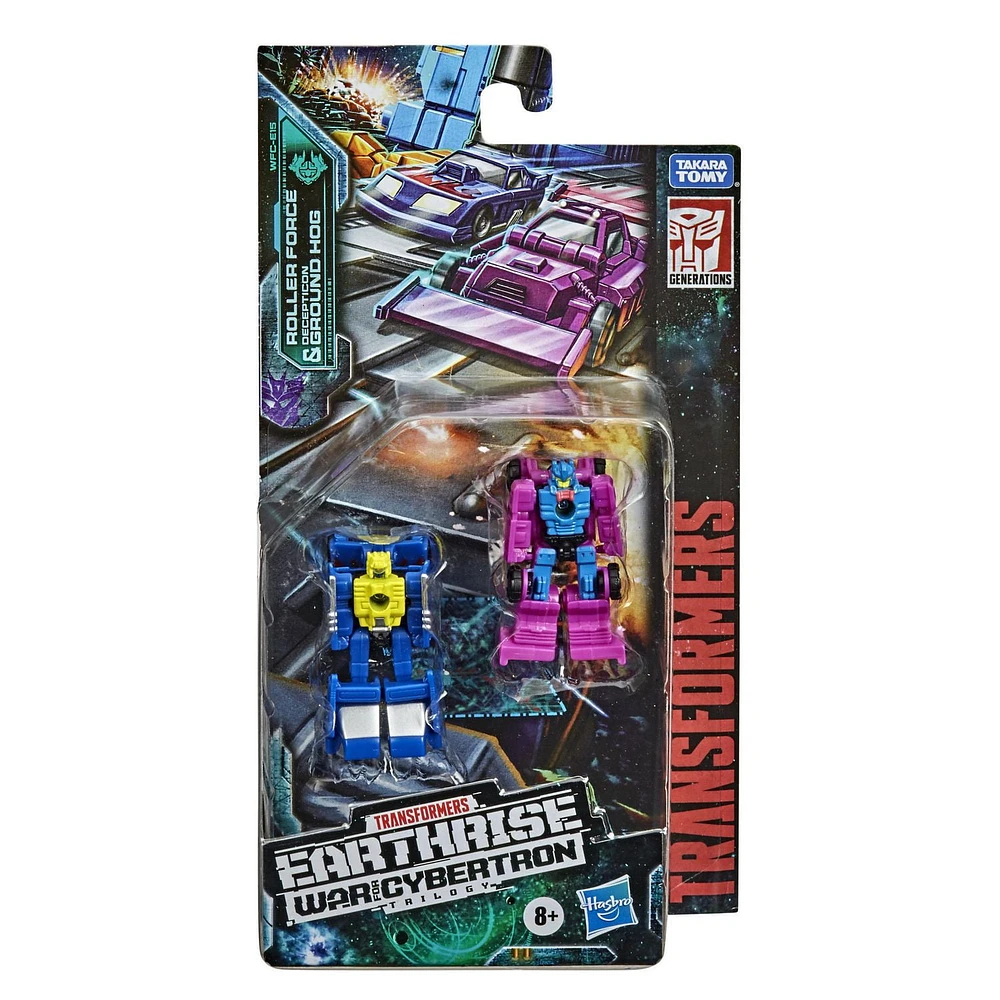 Transformers Toys Generations War for Cybertron: Earthrise Micromaster WFC-E15 Race Track Patrol 2-Pack - Kids Ages 8 and Up, 1.5-inch