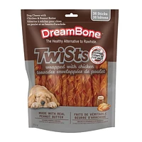 DreamBone Chicken Wrapped Twist Sticks Peanut Butter 36ct, 252g