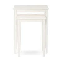 Forever Eclectic Deux Wood Nesting Tables, Brushed Cotton