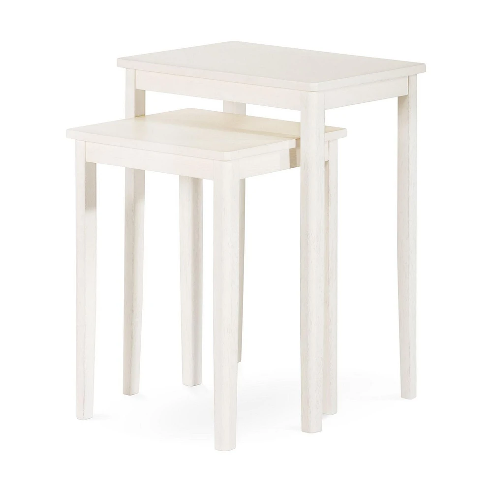 Forever Eclectic Deux Wood Nesting Tables, Brushed Cotton