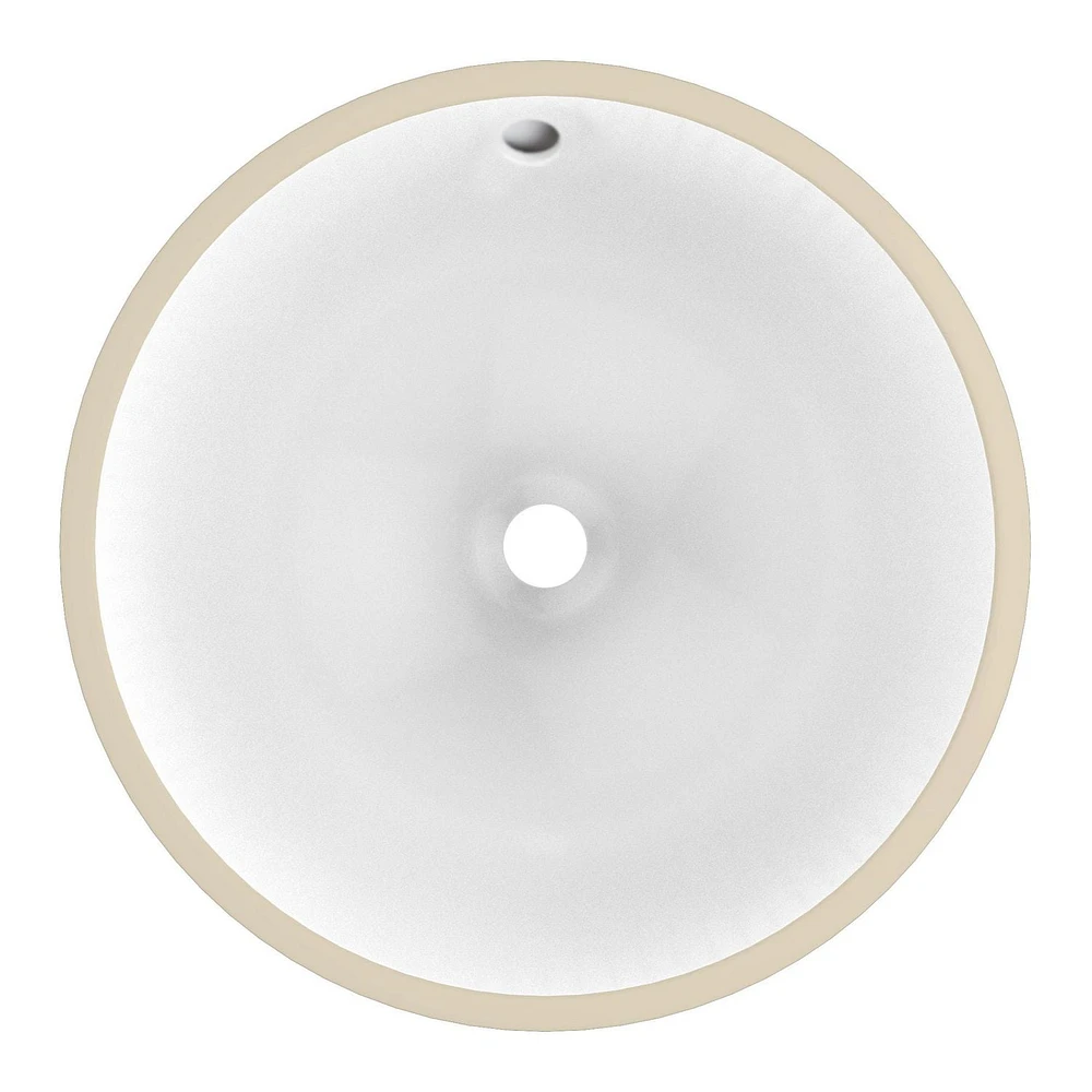 American Imaginations -in. W Round Bathroom Undermount Sink Set In White