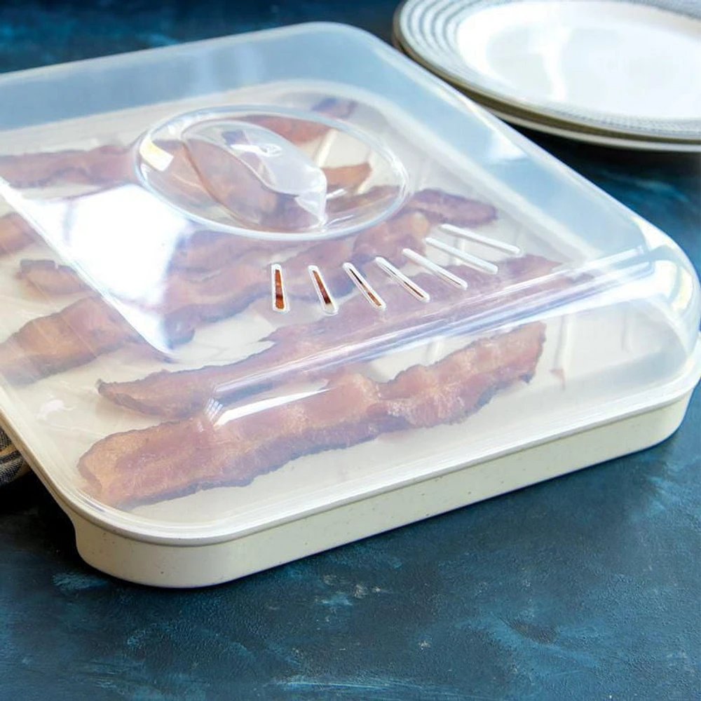 Nordicware Microwavable Bacon Tray with Lid, Bacon tray with Lid